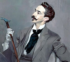 Effete, hypercritical, unforgiving: Giovanni Boldini (1842-1931), Count Robert de Montesquiou 1897, ©RMN-Grand Palais (Musée d'Orsay) (detail).